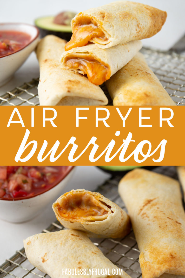 Vegetarian Bean & Cheese Burrito In The Air Fryer Recipe Fabulessly Frugal
