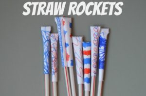 Several straw rockets