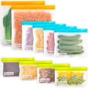 10 Pack Reusable Food Storage Bags $14.99 (Reg. $29.99) - 17.4K+ FAB Ratings!...