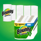 12 Family Rolls Bounty Quick-Size Paper Towels as low as $23.86 Shipped...