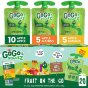 20 Variety Pack GoGo SqueeZ Fruit On The Go Applesauce Snacks as low as...