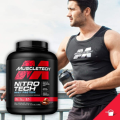 4 lb MuscleTech Nitro-Tech Whey Protein (40 Servings) $40 Shipped Free...
