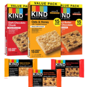 45-Count KIND Healthy Grains Snack Bars, Variety Pack $26.62 After Coupon...