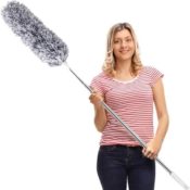 Microfiber Extendable & Bendable Feather Duster with 100 inches Extra...