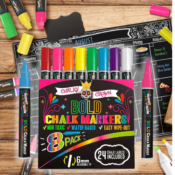 8-Pack Bold Colored Chalk Markers as low as $10.39 After Coupon (Reg. $14.88)...