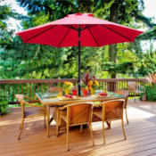 9 Foot Patio Umbrella with Crank and Push Button to Tilt, Red $37.79 Shipped...
