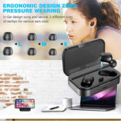 Bluetooth 5.0 Wireless Earbuds with 2000mAh Charging Case $10.99 After...