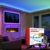 Honeywell 16.4 Ft Sound-Reactive RGB LED Strip Light with Remote $12.88...