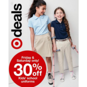 2 Days Only at Target Save 30% Off School Uniforms With Prices From $3.00