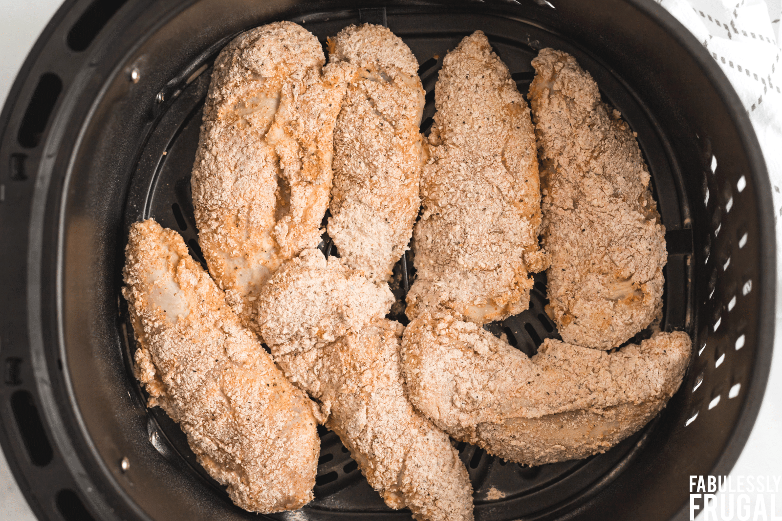 Frying chicken tenders in air fryer