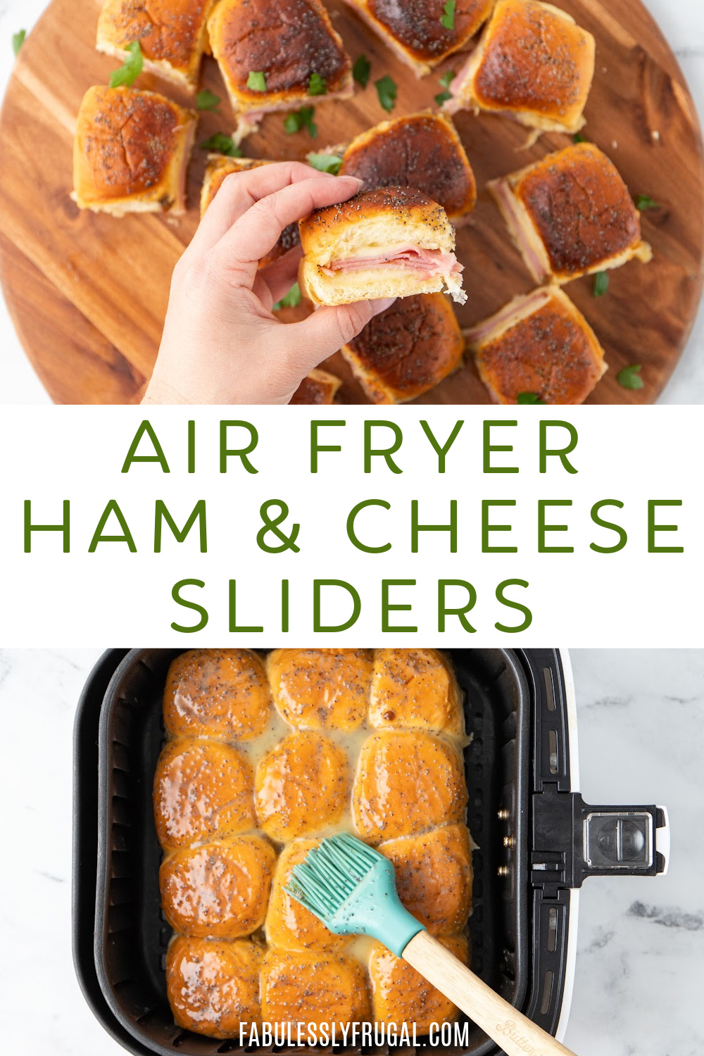 air fryer ham and cheese sliders