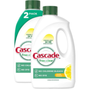 2-Pack Cascade Free & Clear Gel Dishwasher Detergent Liquid Gel, Lemon...