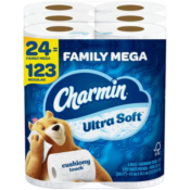24 Family Mega Rolls Charmin Ultra Soft Cushiony Touch Toilet Paper as...