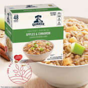 48-Count Quaker Instant Oatmeal, Apples and Cinnamon as low as $12.67 After...