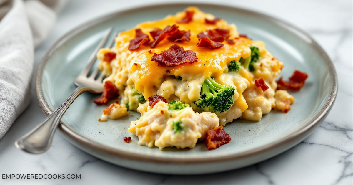 Bacon Ranch Chicken skillet with broccoli