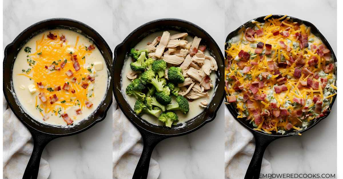 steps to make bacon ranch chicken skillet