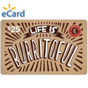 Chipotle $25 Gift Card on Sale $22.50 (Reg. $25) - 10% Discount on $25...