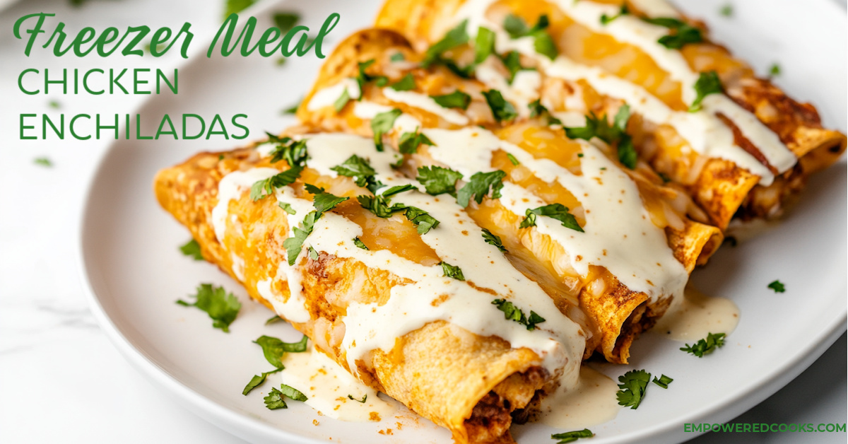 Freezer meal chicken enchiladas