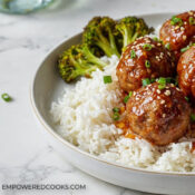 honey garlic meatballs in the instant pot, air fryer or slow cooker