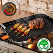 NutriChef Nonstick Stove Top Grill Pan, 20″ x 13″ $50 Shipped Free...