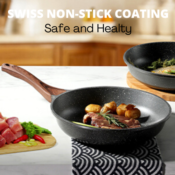 Cook Better and Healthier with a SENSARTE 9.5-Inch Nonstick Granite Stone...
