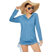 Women’s Swim Cover Up SPF Hoodie Dress with Pockets $15.49 After Coupon...