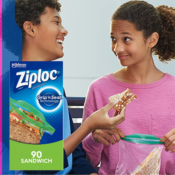 FOUR Ziploc 90 Count Grip 'n Seal Sandwich and Snack Bags as low as $3.22...