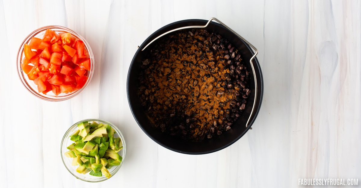 spiced black bean taco recipe in the air fryer