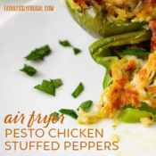pesto chicken stuffed peppers in the air fryer