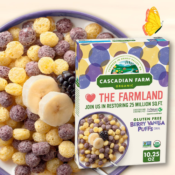 Cascadian Farm Organic Berry Vanilla Puffs Cereal, 10.25 Oz as low as $3.59...