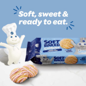 FOUR Packs of 18-Count Pillsbury Sugar with Icing Soft Baked Cookies as...