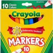 10-Count Crayola Original Broad Line Markers $0.97 (Reg. $2.38) - 10¢...