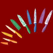 10-Piece Cuisinart Ceramic-Coated Printed Cutlery Set with Blade Guards...