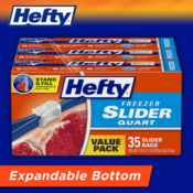 105-Count Hefty Slider Freezer Storage Bags, Quart Size as low as $9.37...