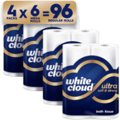 24 Mega Rolls White Cloud Ultra Soft & Strong Toilet Paper as low as $19.62...