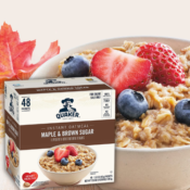 48-Count Quaker Instant Oatmeal, Maple & Brown Sugar as low as $13.82...