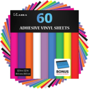 60-Count 12″ x 12″ Multicolored Permanent Adhesive Vinyl Sheets $22.50...