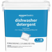 85-Count Amazon Basics Fresh Scent Dishwasher Detergent Pacs as low as...