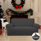 Dark Gray Sofa Cover with Elastic Bottom $19.19 After Coupon (Reg. $36.99)...
