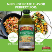 Pompeian Smooth Extra Virgin Olive Oil, Mild and Delicate Flavor as low...