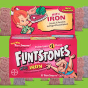 FOUR Boxes of 60-Count Flintstones Kids' Chewable Vitamins with Iron as...