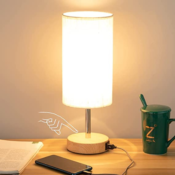 Touch Control Table Lamp with Round Flaxen Fabric Shade $23.89 (Reg. $48.99)...