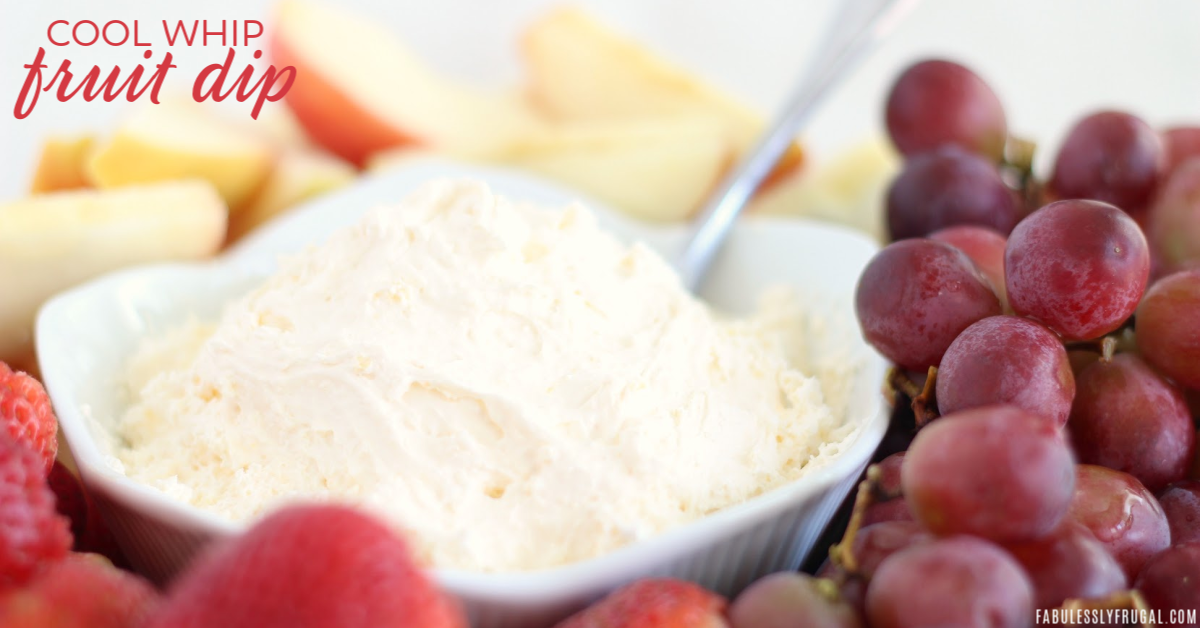Easiest fruit dip recipe - whipped topping and pudding mix