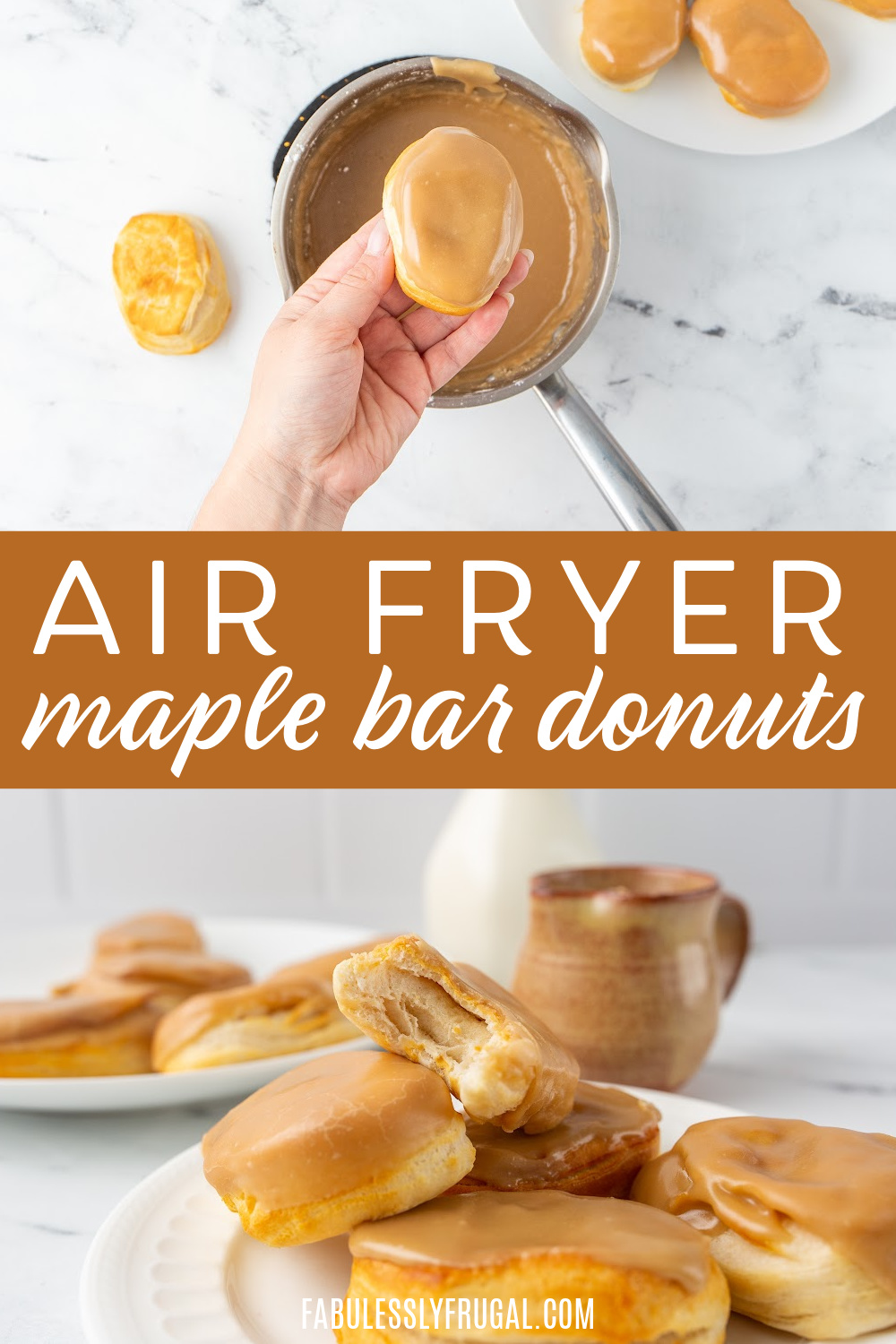 air fryer maple bar donuts