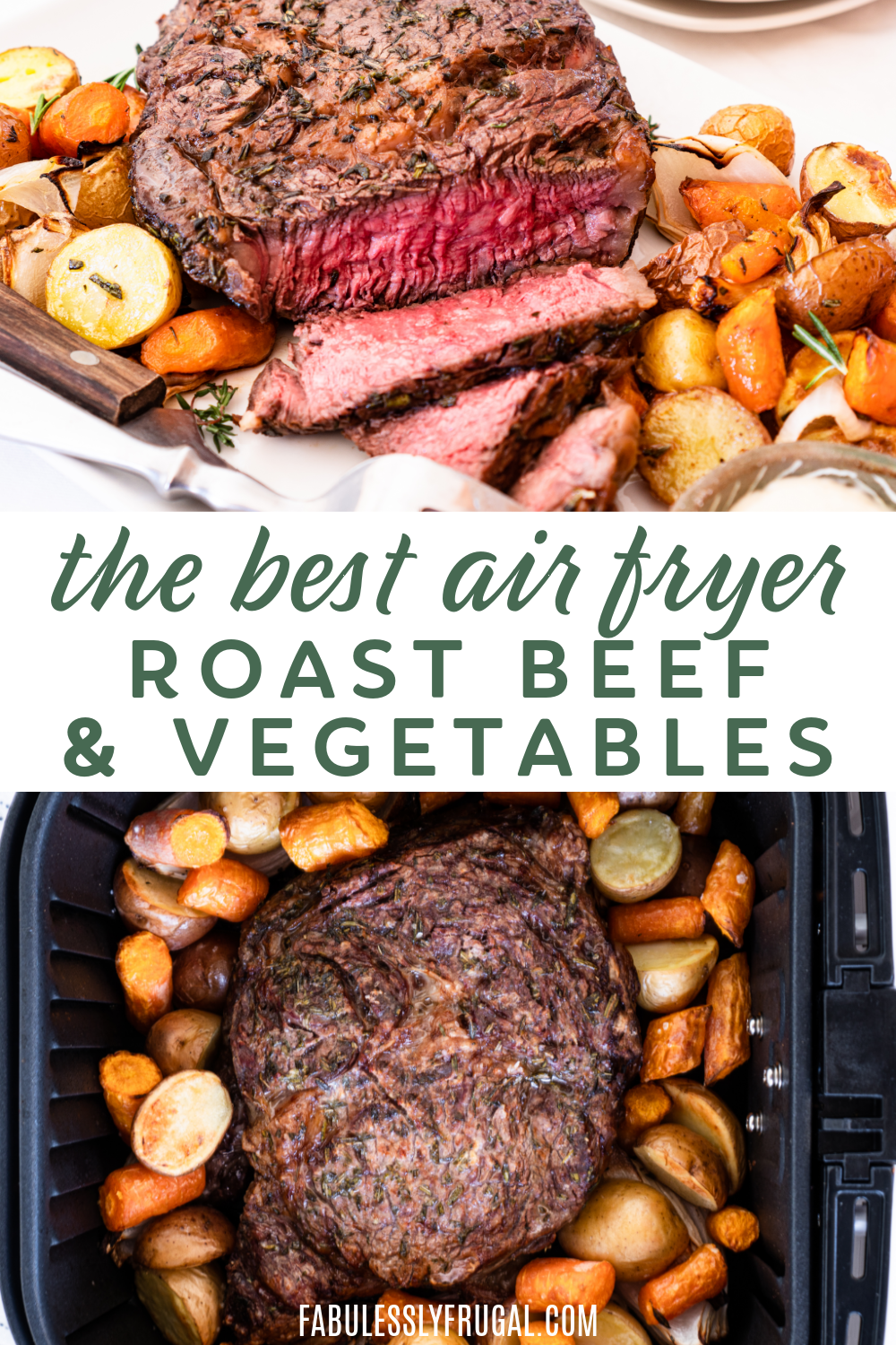 Can you make an entire dinner in the air fryer? Yes! This juicy roast beef and tender veggies is perfect Easter dinner idea in the air fryer!