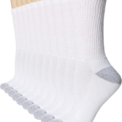 10-Pair Hanes Women's White Crew Socks $6.59 (Reg. $11.47) - $1.30/pair!...