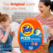 112-Count Tide Pods Laundry Detergent Original Scent as low as $19.15 After...