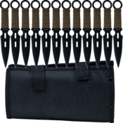 12-Count Kunai Throwing Knife with Wrapped Handles and Nylon Carrying Case...