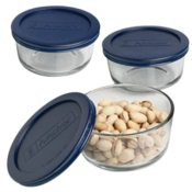 3-Pack Anchor Hocking 2-Cup Round Glass Food Storage Containers w/ Lids...