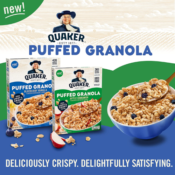 4 Boxes Quaker Puffed Granola Cereal Variety Pack as low as $14.39 After...